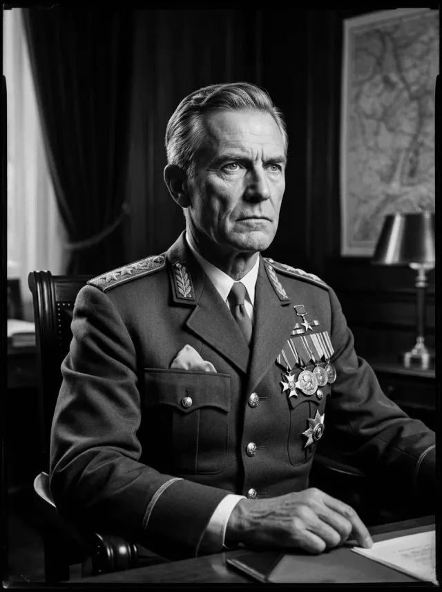 Realistic Charcoal Military Officer Portrait