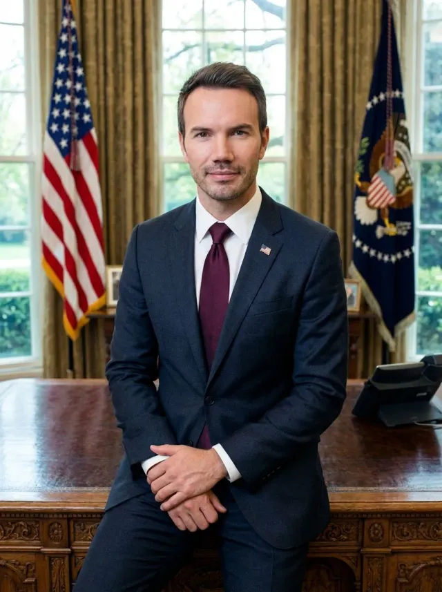 Realistic Executive Portrait Oval Office Setting